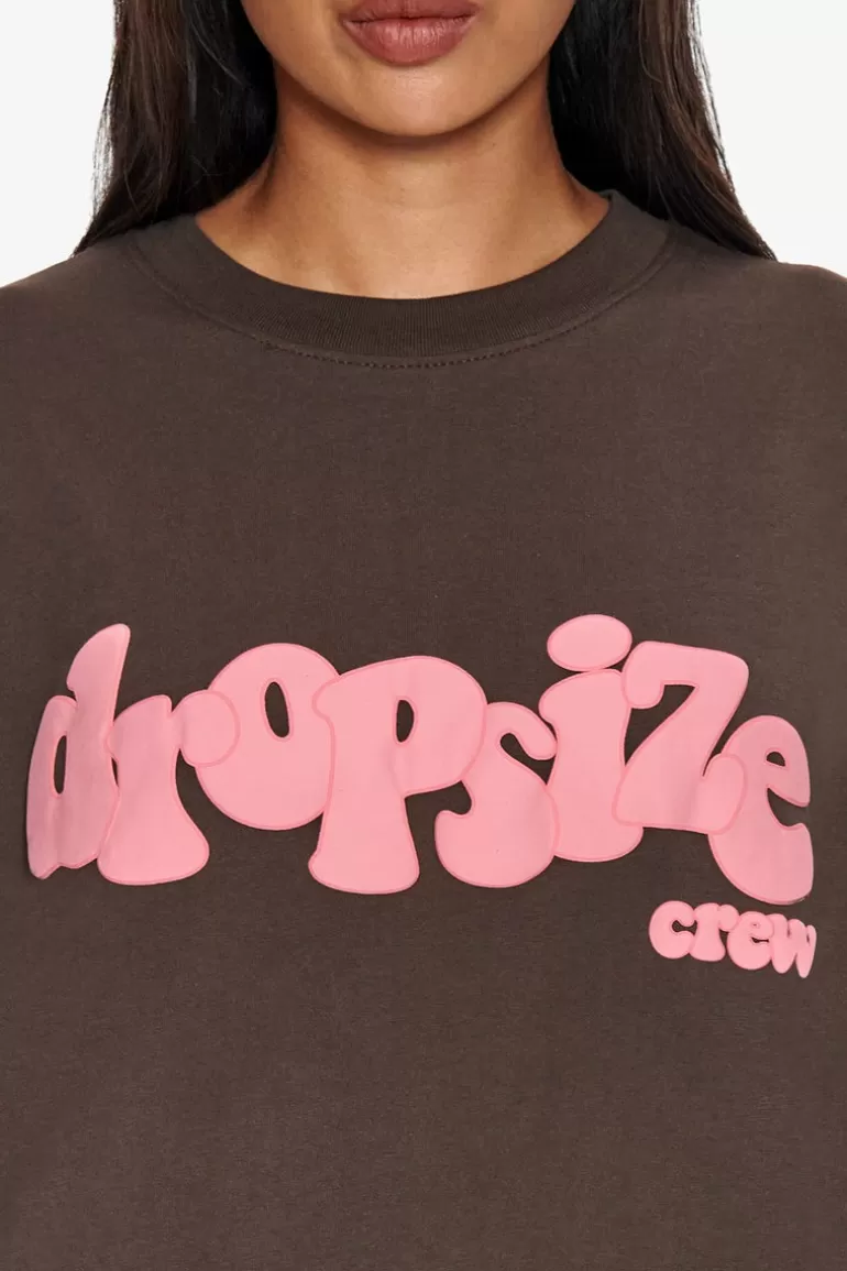 heavy_crew_tshirt_chocolate_pink_4.webp Fashion Dropsize Heavy Crew T-Shirt Chocolate/ Pink