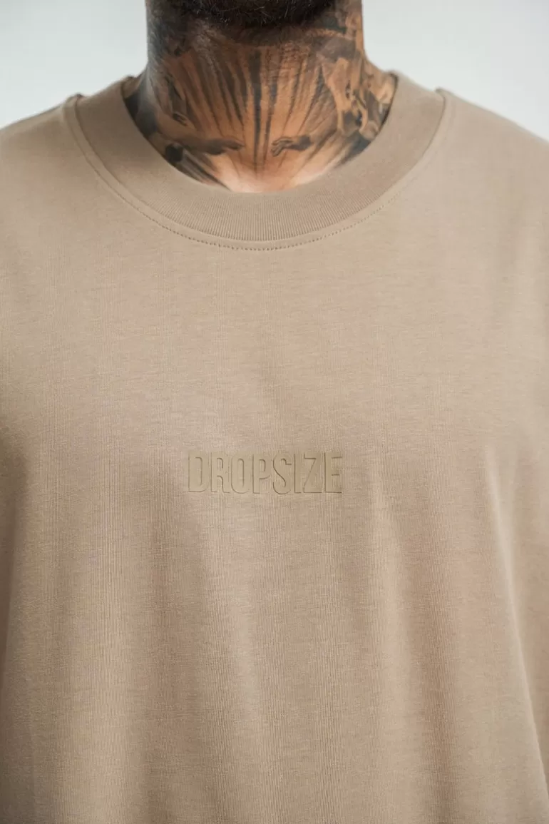 heavy_hd_front_logo_tshirt_weathered_teak_3.webp Clearance Dropsize Heavy Hd Front Logo T-Shirt Weathered Teak