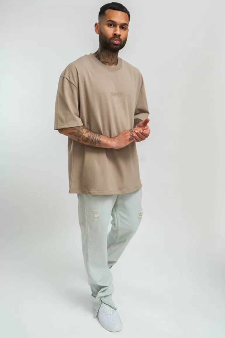 heavy_hd_front_logo_tshirt_weathered_teak_4.webp Clearance Dropsize Heavy Hd Front Logo T-Shirt Weathered Teak