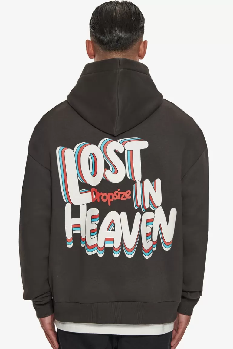 Discount Dropsize Heavy Oversize 3D Lost In Heaven Hoodie Washed Black