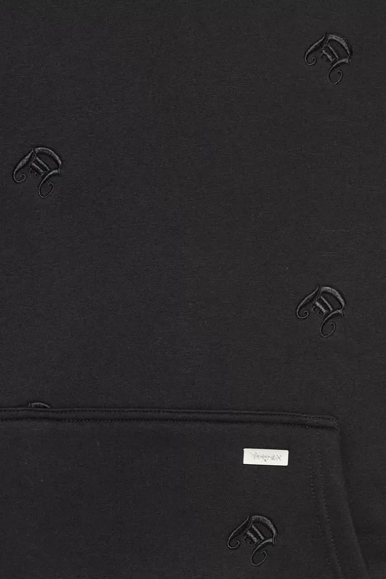 heavy_oversize_allover_embo_hoodie_black_4.webp Outlet Dropsize Heavy Oversize Allover Embo Hoodie Black