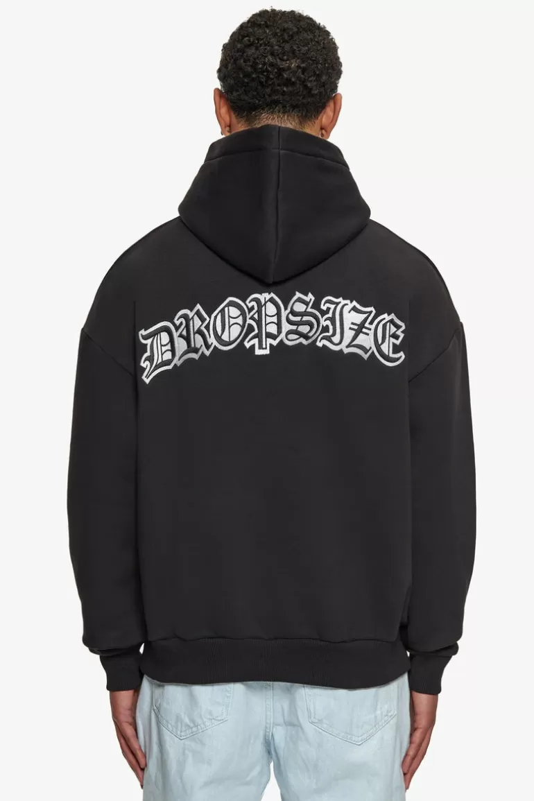 Online Dropsize Heavy Oversize Backlogo Hoodie Black