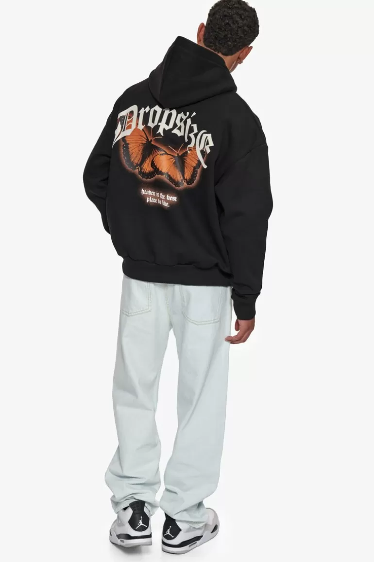 Fashion Dropsize Heavy Oversize Best Place To Live Hoodie Black/Orange