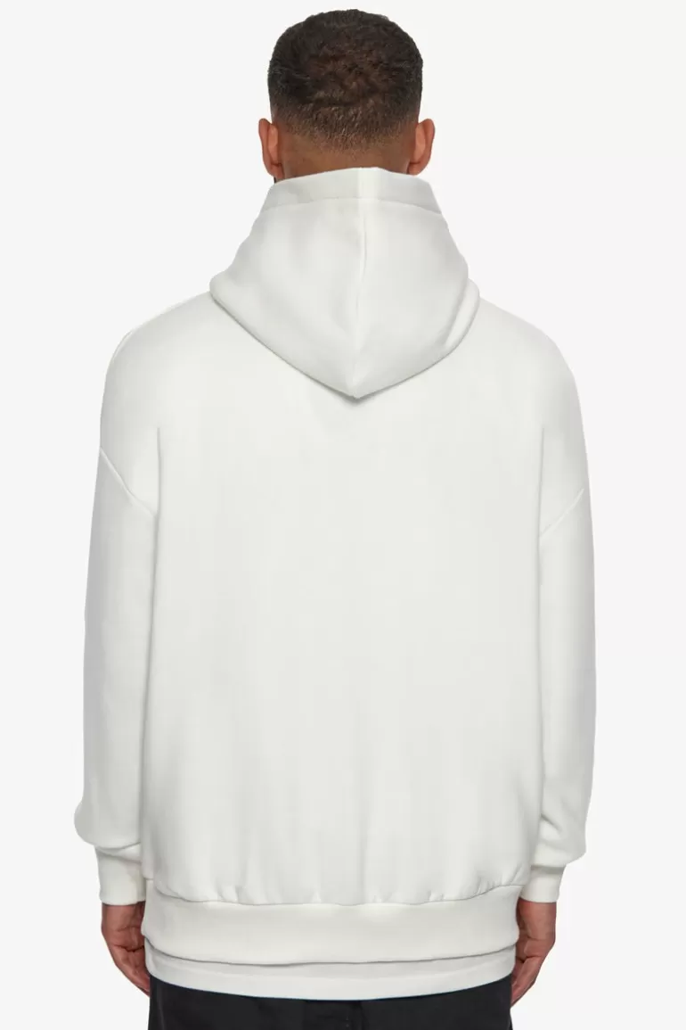 Sale Dropsize Heavy Oversize Blue Puffer Print Hoodie Cream White