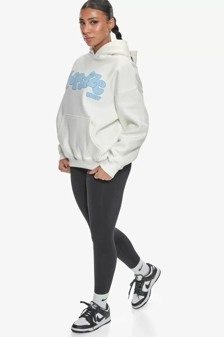 Cheap Dropsize Heavy Oversize Blue Puffer Print Hoodie Cream White