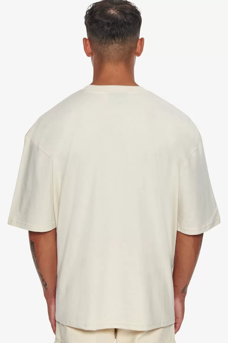 Best Dropsize Heavy Oversize Brown Logo Puffer Print T-Shirt Coconut Milk