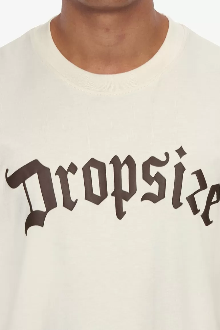 Best Dropsize Heavy Oversize Brown Logo Puffer Print T-Shirt Coconut Milk