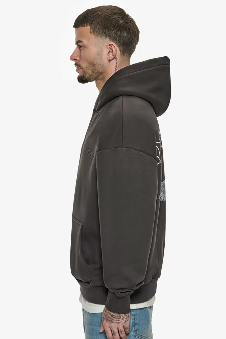 Flash Sale Dropsize Heavy Oversize Caress Doves V2 Hoodie Washed Black