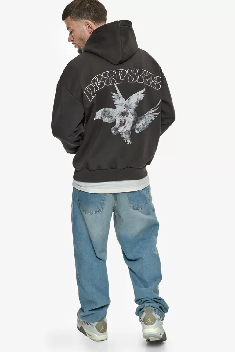 Flash Sale Dropsize Heavy Oversize Caress Doves V2 Hoodie Washed Black