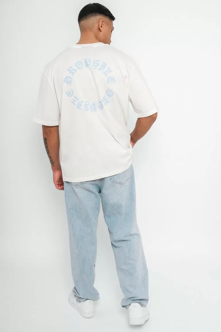 heavy_oversize_circle_design_tshirt_cream_whiteblue_3.webp Flash Sale Dropsize Heavy Oversize Circle Design T-Shirt Cream White/Blue