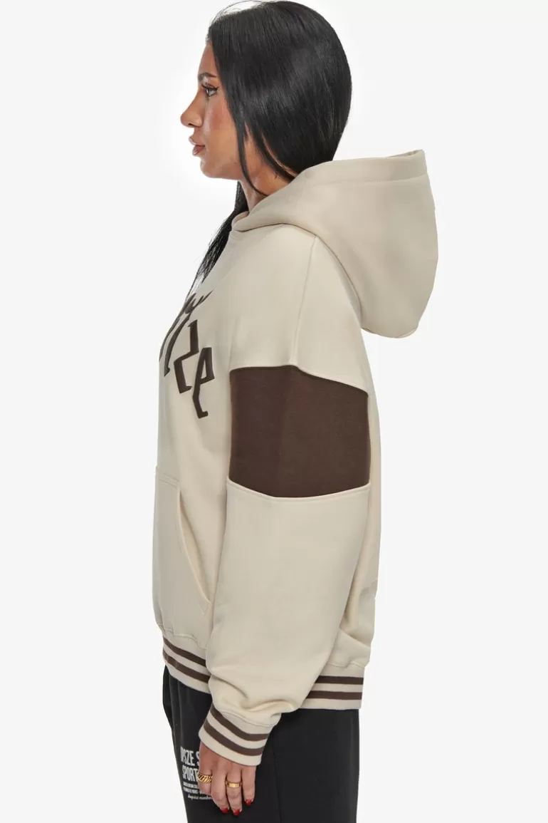 Flash Sale Dropsize Heavy Oversize Colour Sleeve Hoodie Coconut Milk / Chocolate Brown