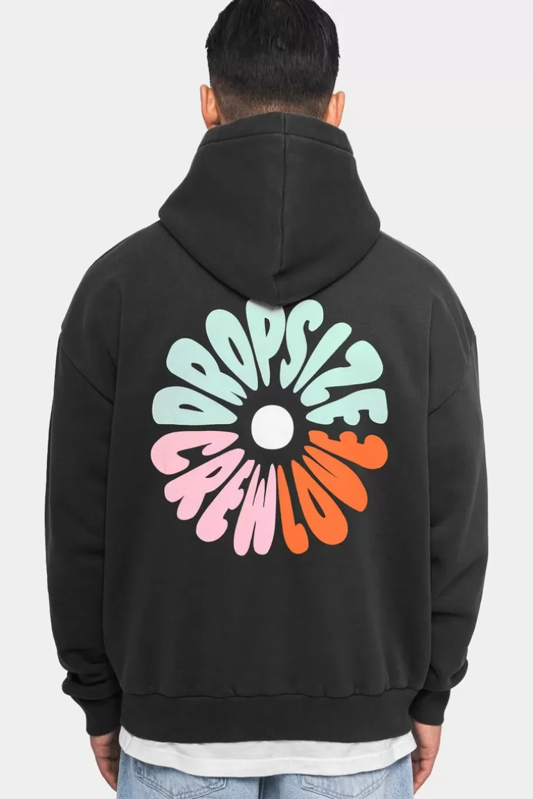 Discount Dropsize Heavy Oversize Crew Love Hoodie V2 Washed Black