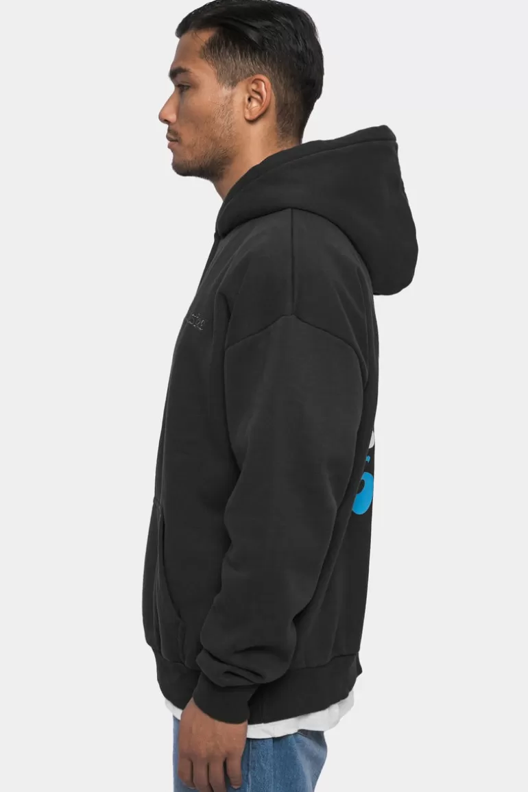 Best Sale Dropsize Heavy Oversize ''Crew Love'' Hoodie Washed Black/ Blue