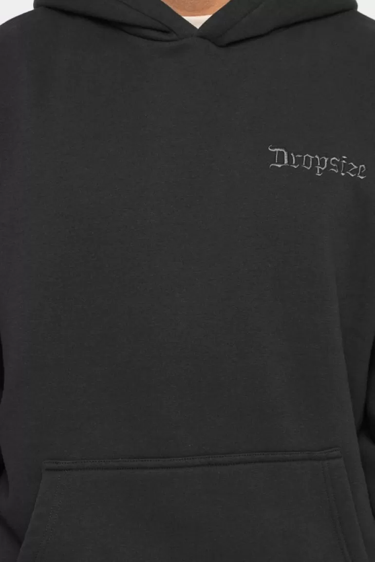 Best Sale Dropsize Heavy Oversize ''Crew Love'' Hoodie Washed Black/ Blue