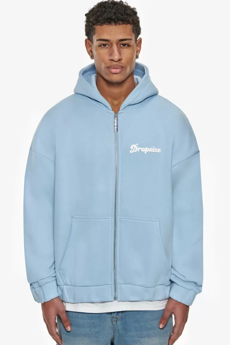 New Dropsize Heavy Oversize Dream Without Fear Zip Hoodie Baby Blue