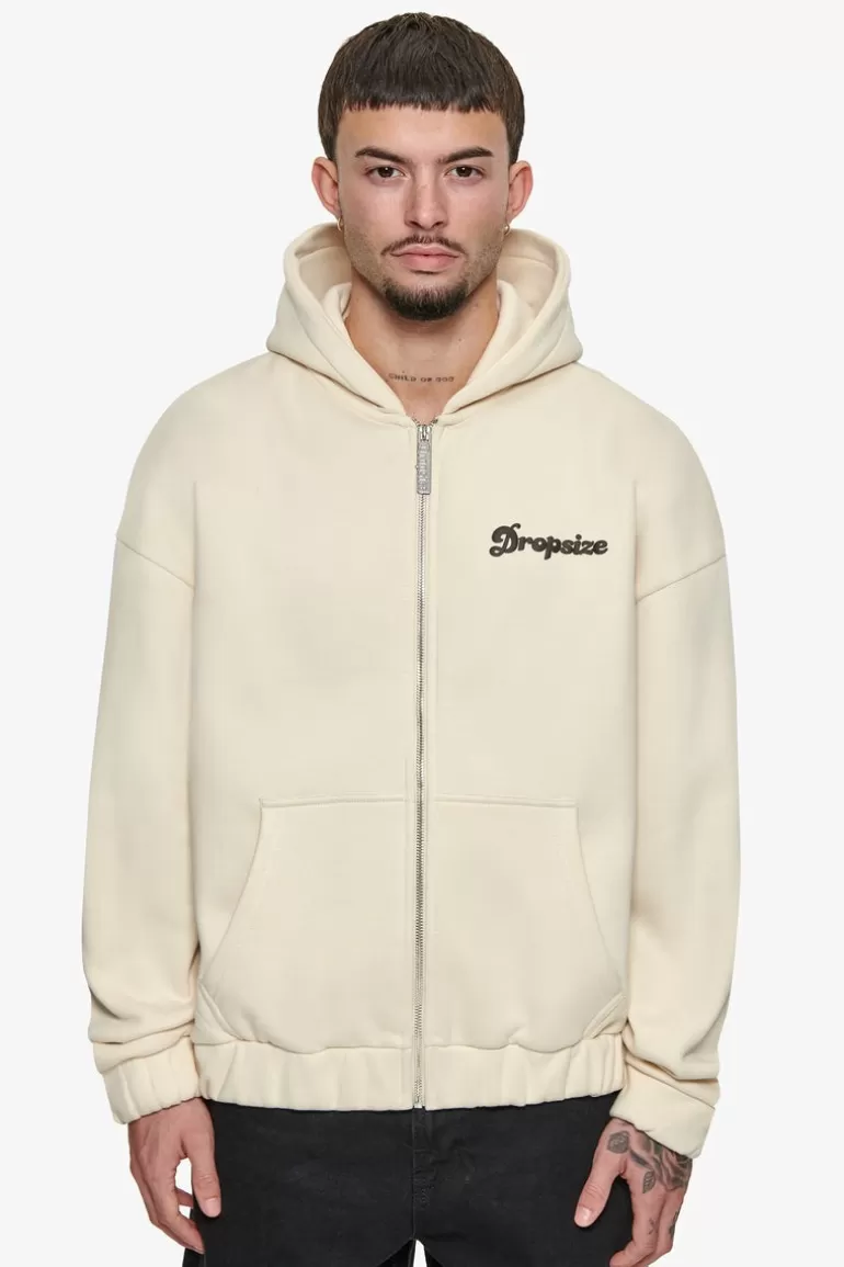 New Dropsize Heavy Oversize Dream Without Fear Zip Hoodie Coconut Milk