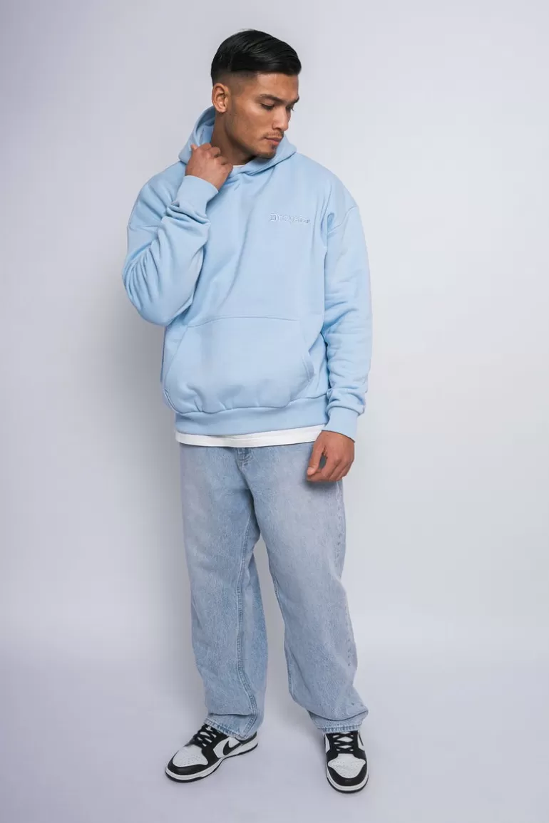 Shop Dropsize Heavy Oversize Embo Tone N Tone Hoodie Babyblue