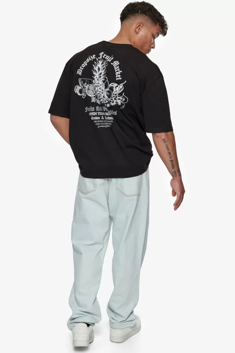 Best Sale Dropsize Heavy Oversize Fruit Market T-Shirt Black