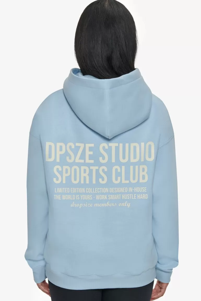 Hot Dropsize Heavy Oversize Ladies Sportsclub Hoodie Baby Blue