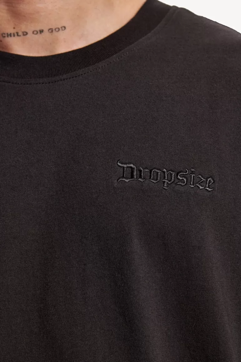 Cheap Dropsize Heavy Oversize Legends Never Die T-Shirt Washed Black