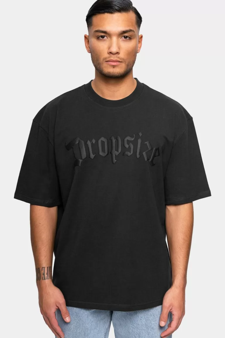 Hot Dropsize Heavy Oversize Logo Puffer Print T-Shirt Washed Black