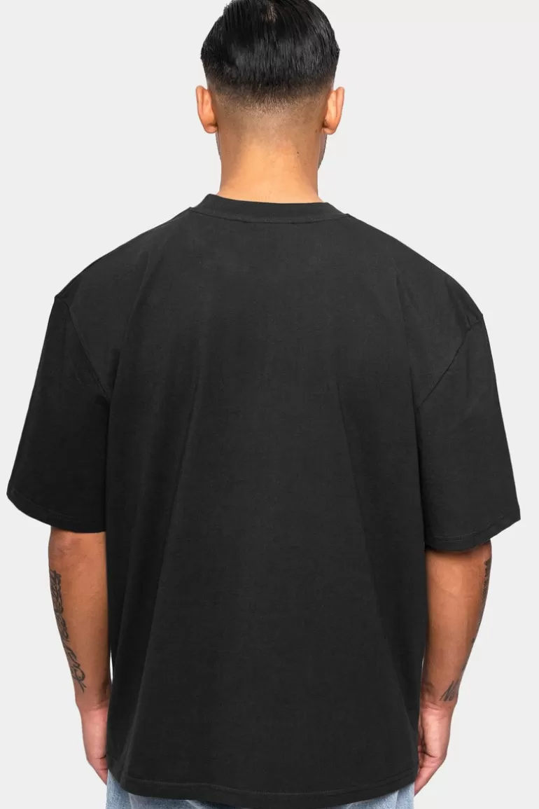 Hot Dropsize Heavy Oversize Logo Puffer Print T-Shirt Washed Black