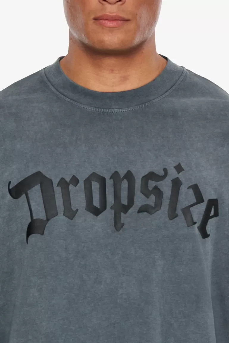 Best Sale Dropsize Heavy Oversize Logo Puffer Print T-Shirt Washed Grey