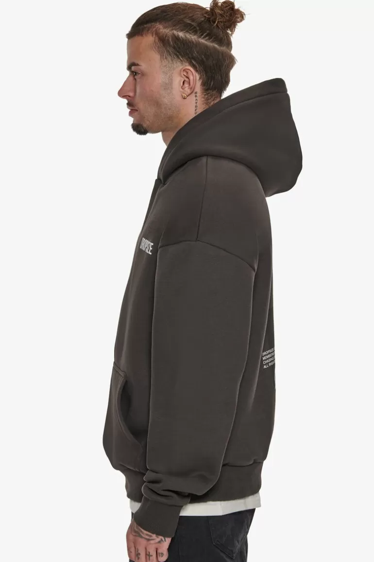 Fashion Dropsize Heavy Oversize Marble Worldwide Hoodie Washed Black