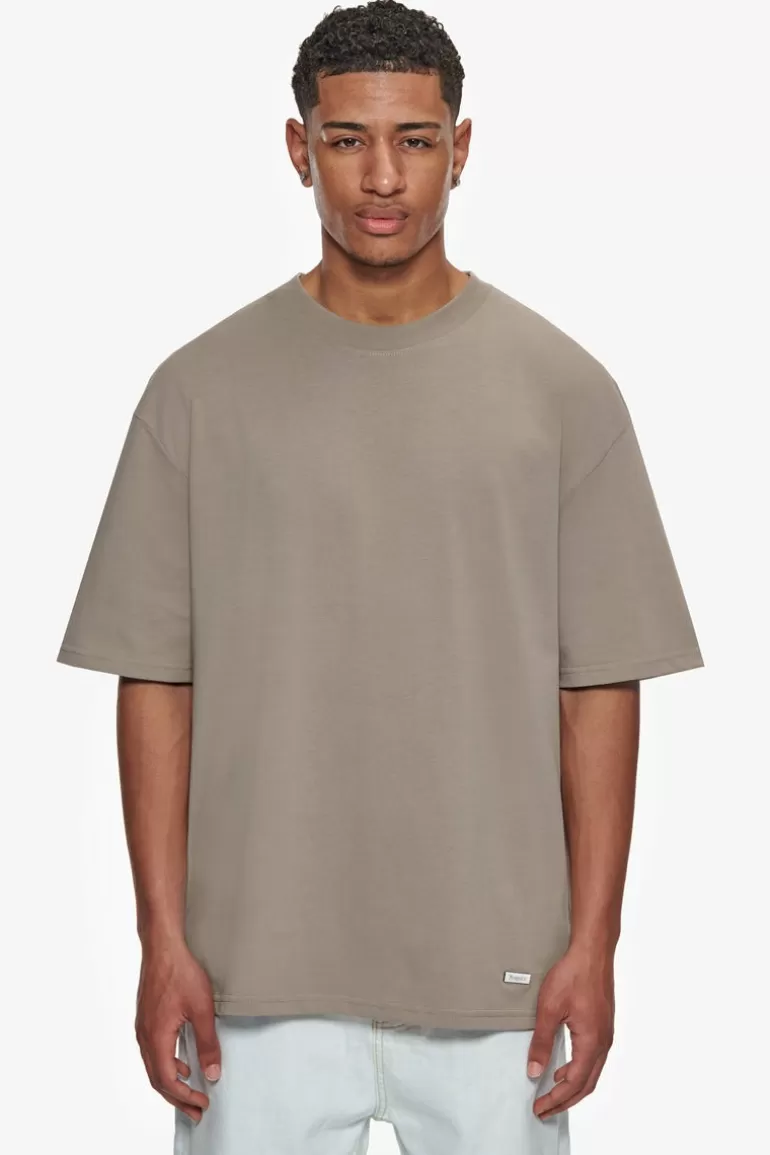 Store Dropsize Heavy Oversize Metal Patch Basic T-Shirt Simply Taupe
