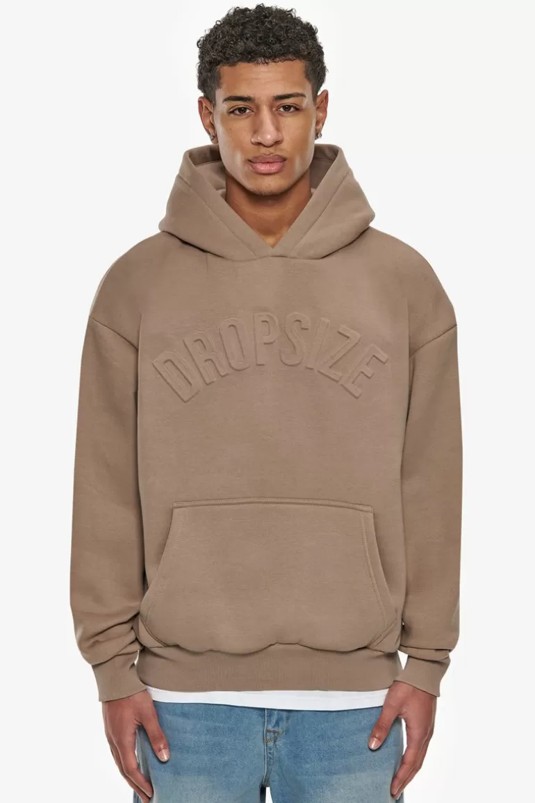 Discount Dropsize Heavy Oversize Mid Hd Hoodie Silver Mink Embossed