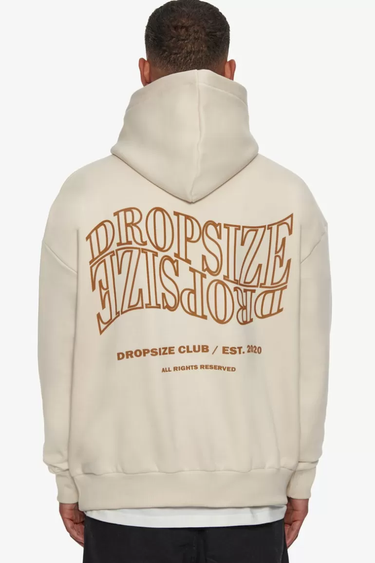 Flash Sale Dropsize Heavy Oversize Mirrored Logo Hoodie Coconut Milk