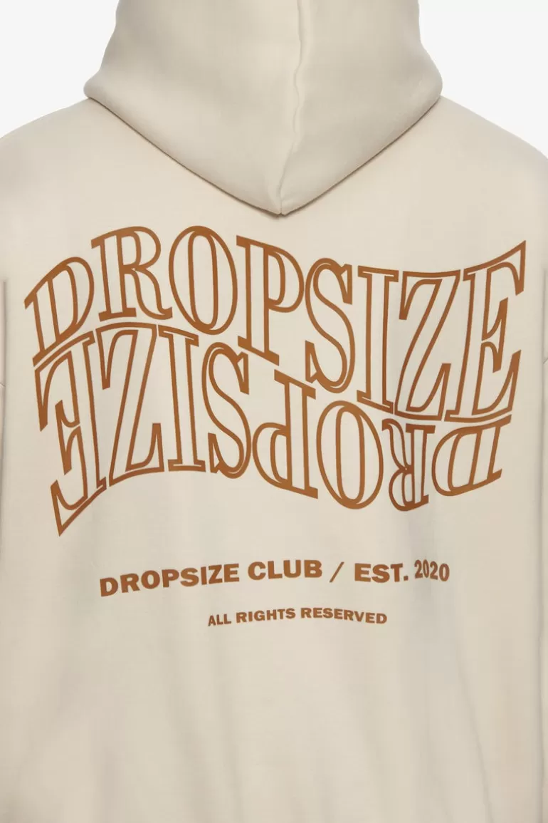 Flash Sale Dropsize Heavy Oversize Mirrored Logo Hoodie Coconut Milk