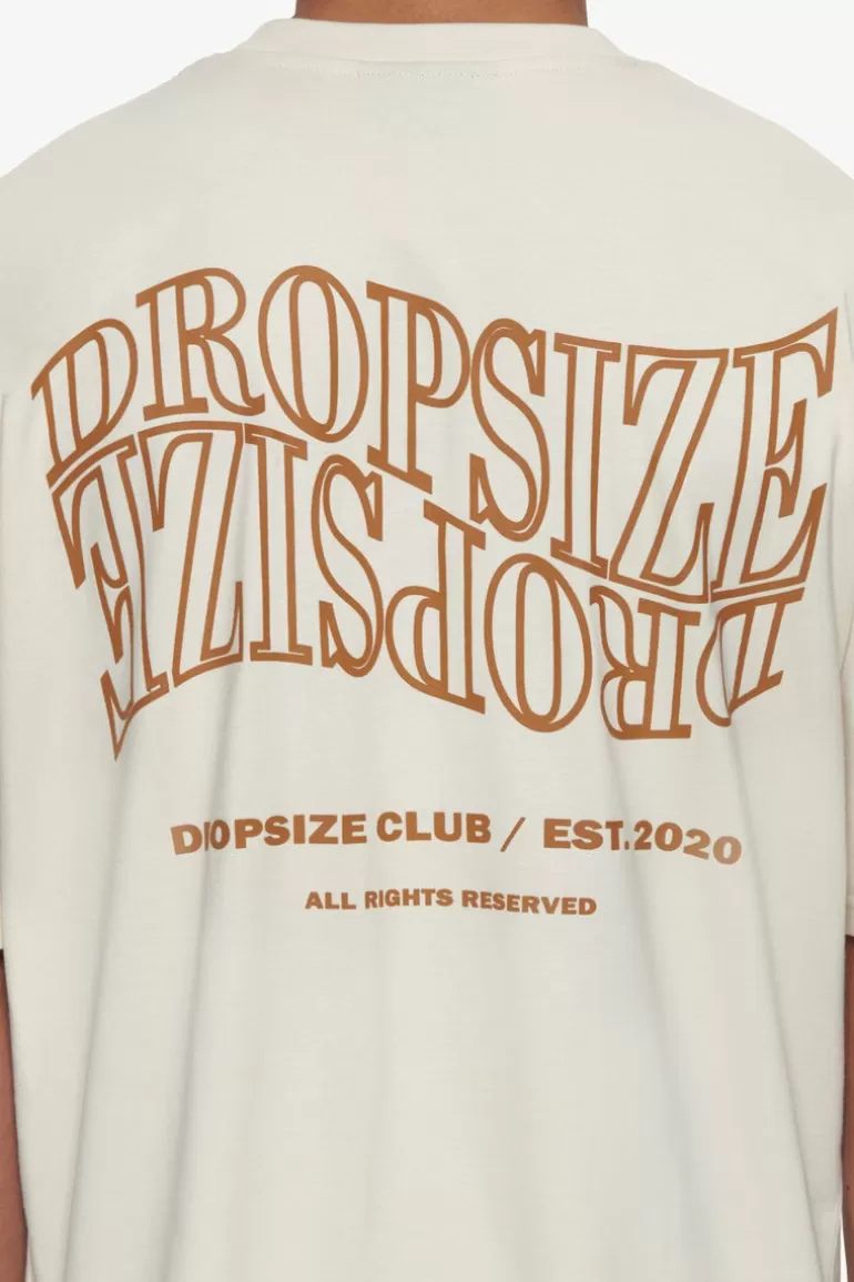 Best Sale Dropsize Heavy Oversize Mirrored Logo T-Shirt Coconut Milk