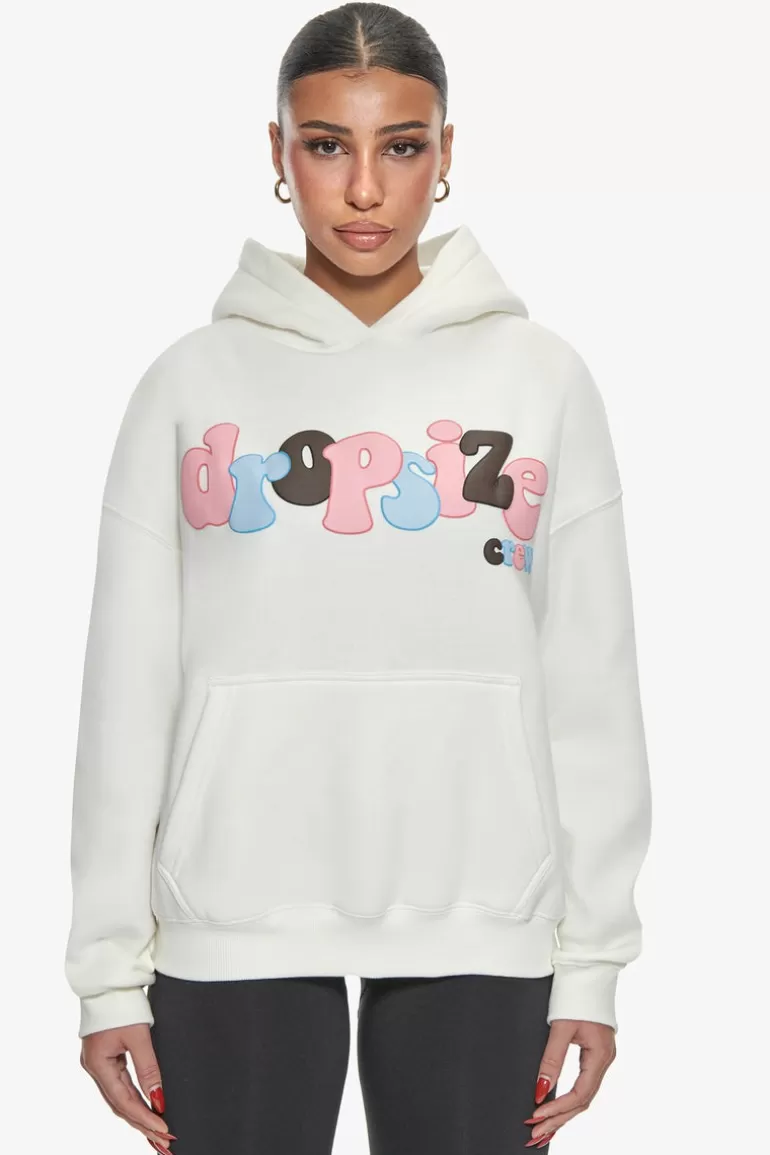 Hot Dropsize Heavy Oversize Mixed Colour Puffer Print Cream White