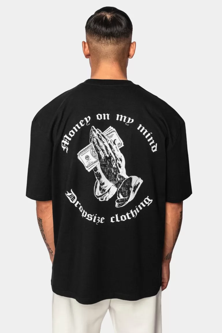 Discount Dropsize Heavy Oversize ''Money On My Mind'' T-Shirt Black