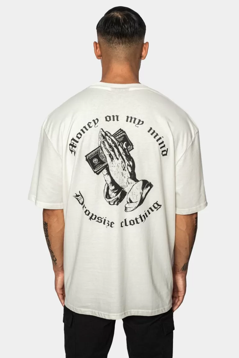 Store Dropsize Heavy Oversize ''Money On My Mind'' T-Shirt Cream White