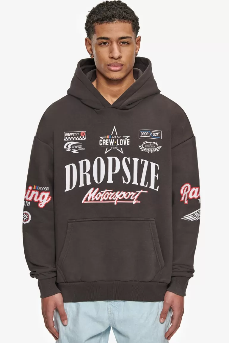 Store Dropsize Heavy Oversize Motorsport Hoodie Washed Black