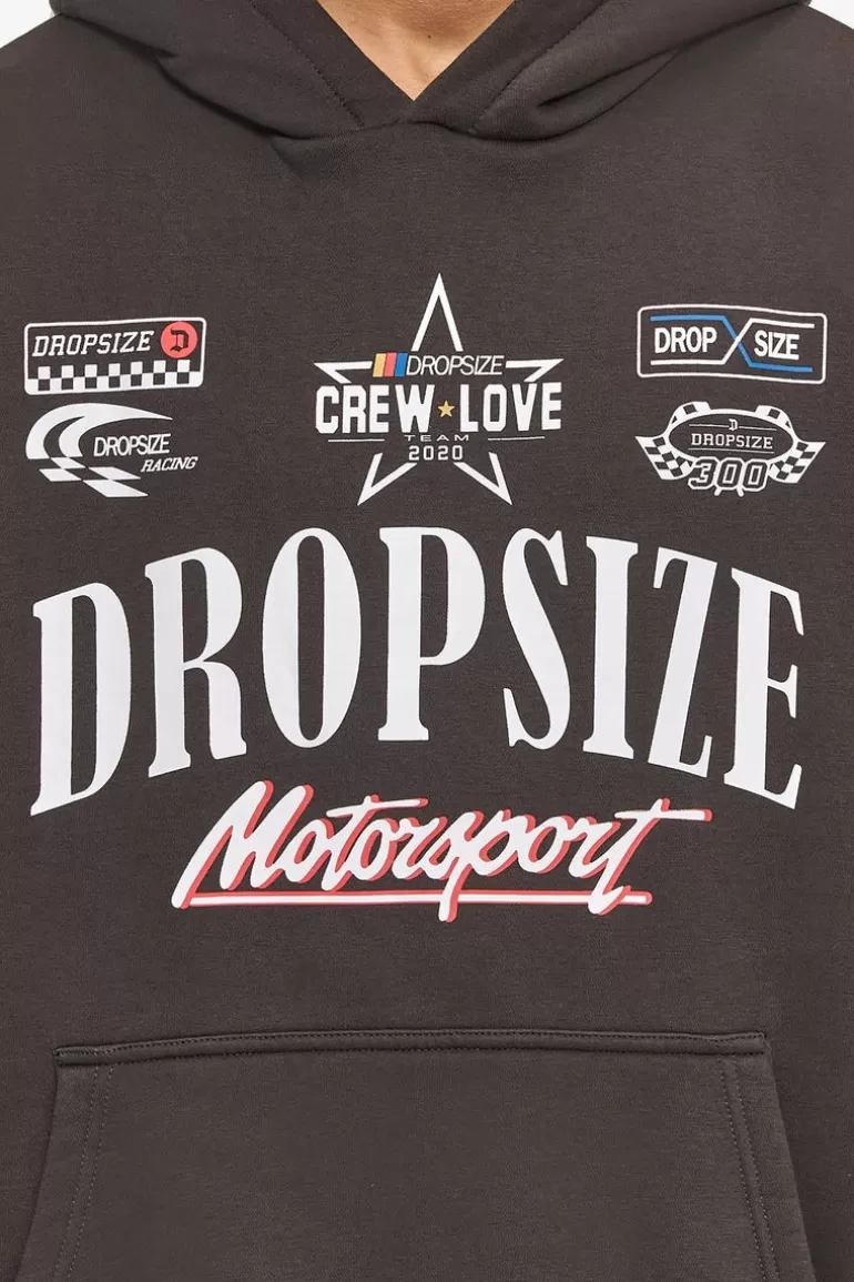Store Dropsize Heavy Oversize Motorsport Hoodie Washed Black