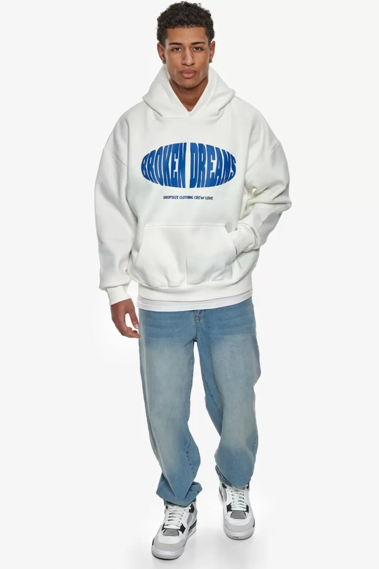 Cheap Dropsize Heavy Oversize Oval Broken Dreams Hoodie Cream White