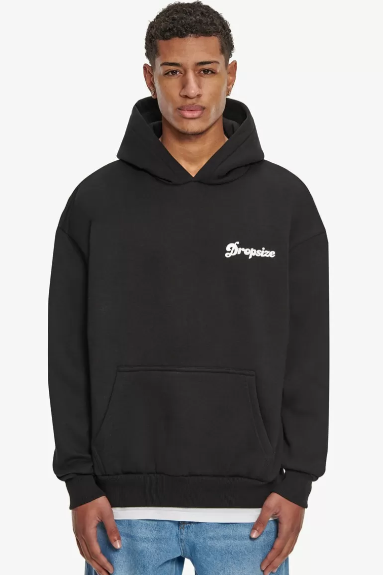 New Dropsize Heavy Oversize Pray Love Hustle Hoodie Black