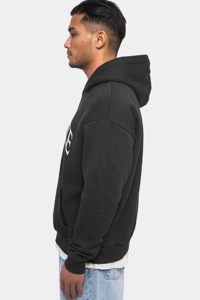 Clearance Dropsize Heavy Oversize Pray Love Hustle Hoodie Washed Black