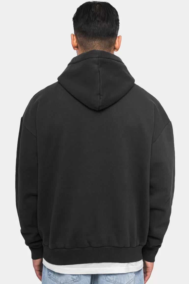Clearance Dropsize Heavy Oversize Pray Love Hustle Hoodie Washed Black