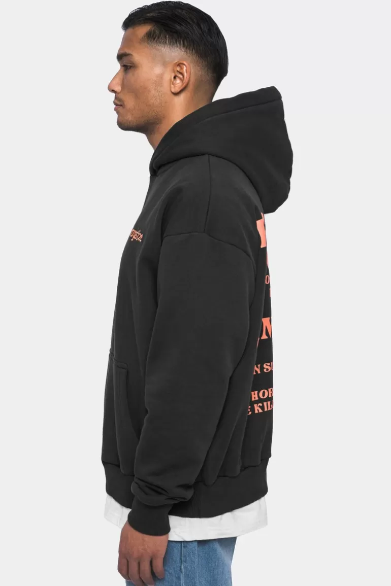 Best Dropsize Heavy Oversize ''Records'' Hoodie Washed Black