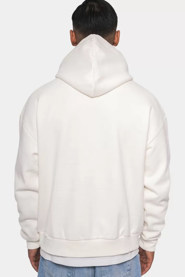 Shop Dropsize Heavy Oversize Scuba Blue Puffer Print Hoodie Cream White