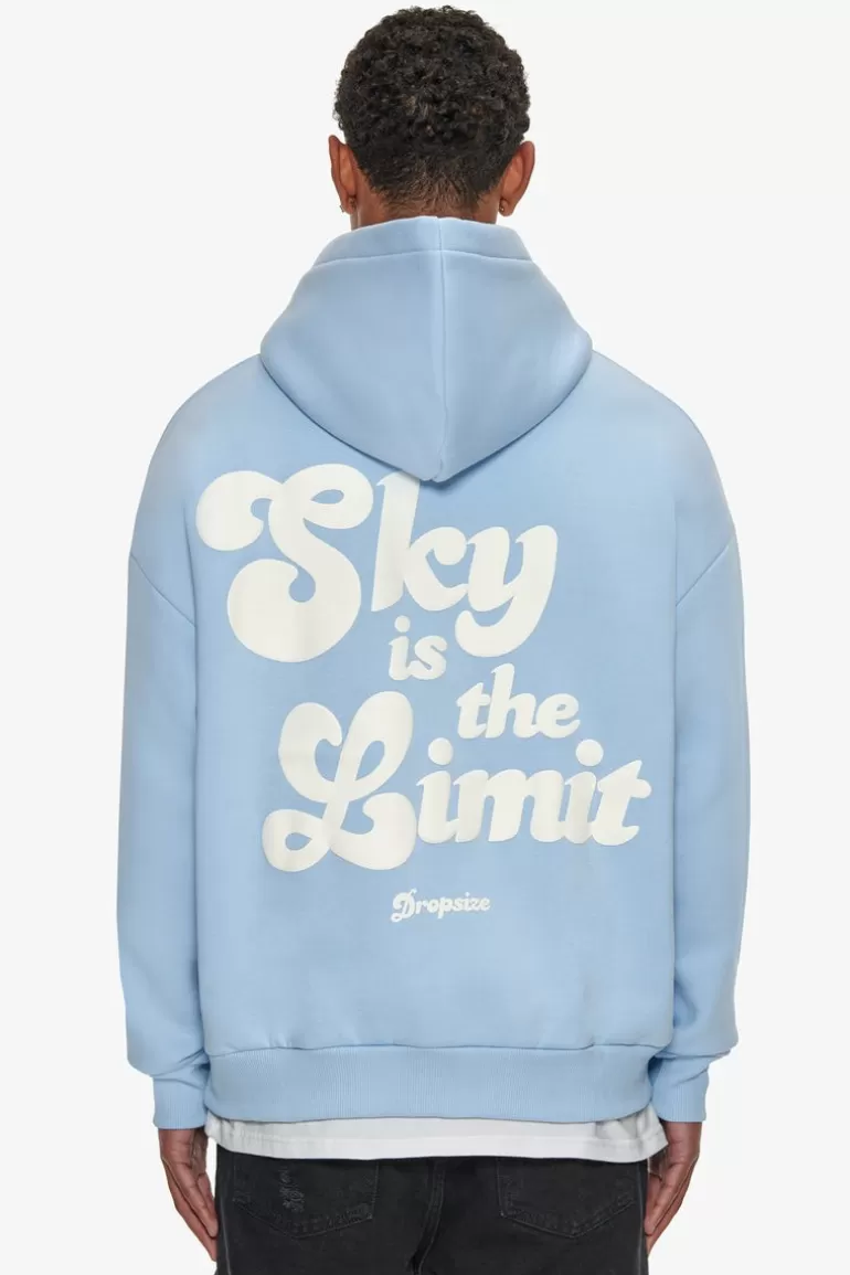 Discount Dropsize Heavy Oversize Sky Is The Limit Hoodie Baby Blue