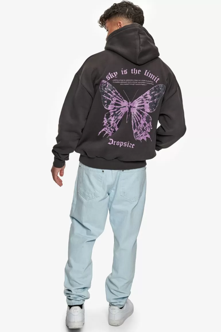 Flash Sale Dropsize Heavy Oversize Sky Is The Limit Hoodie Washed Black