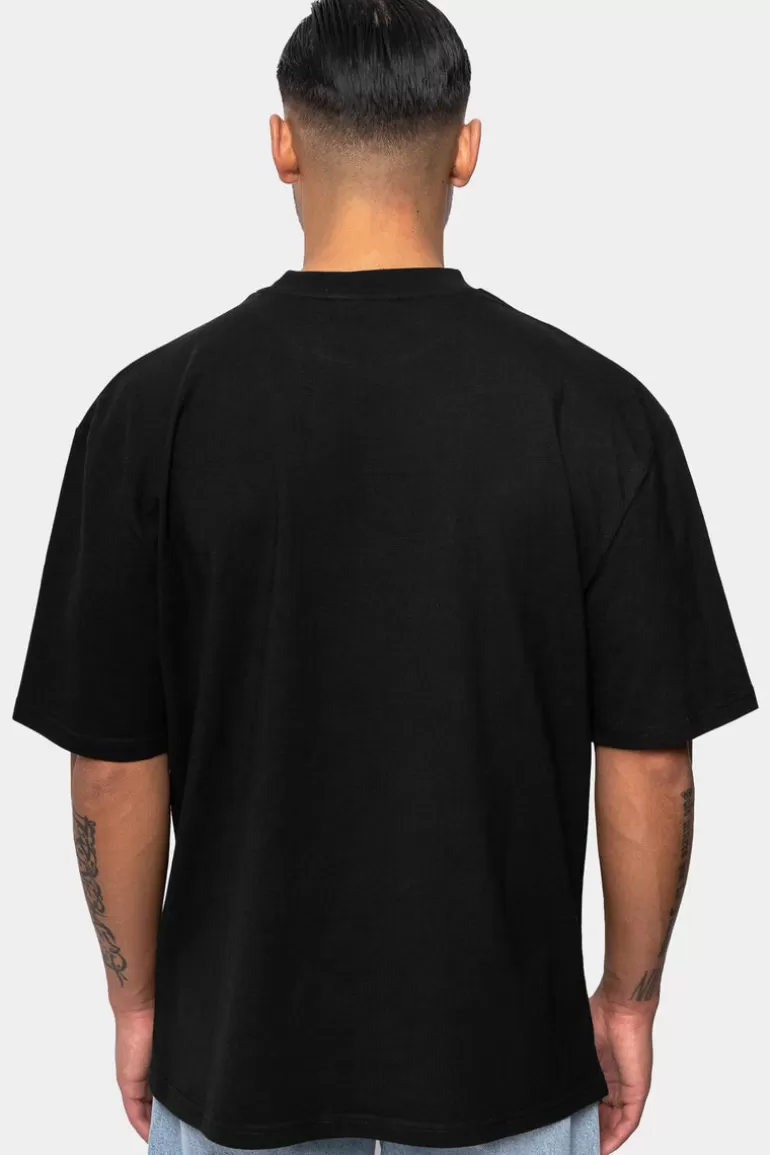 Cheap Dropsize Heavy Oversize White Logo Puffer Print T-Shirt Black