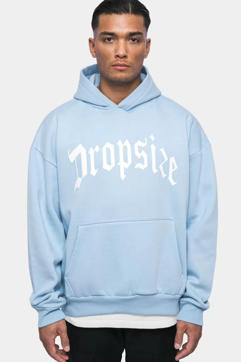 Online Dropsize Logo Design Hoodie Baby Blue
