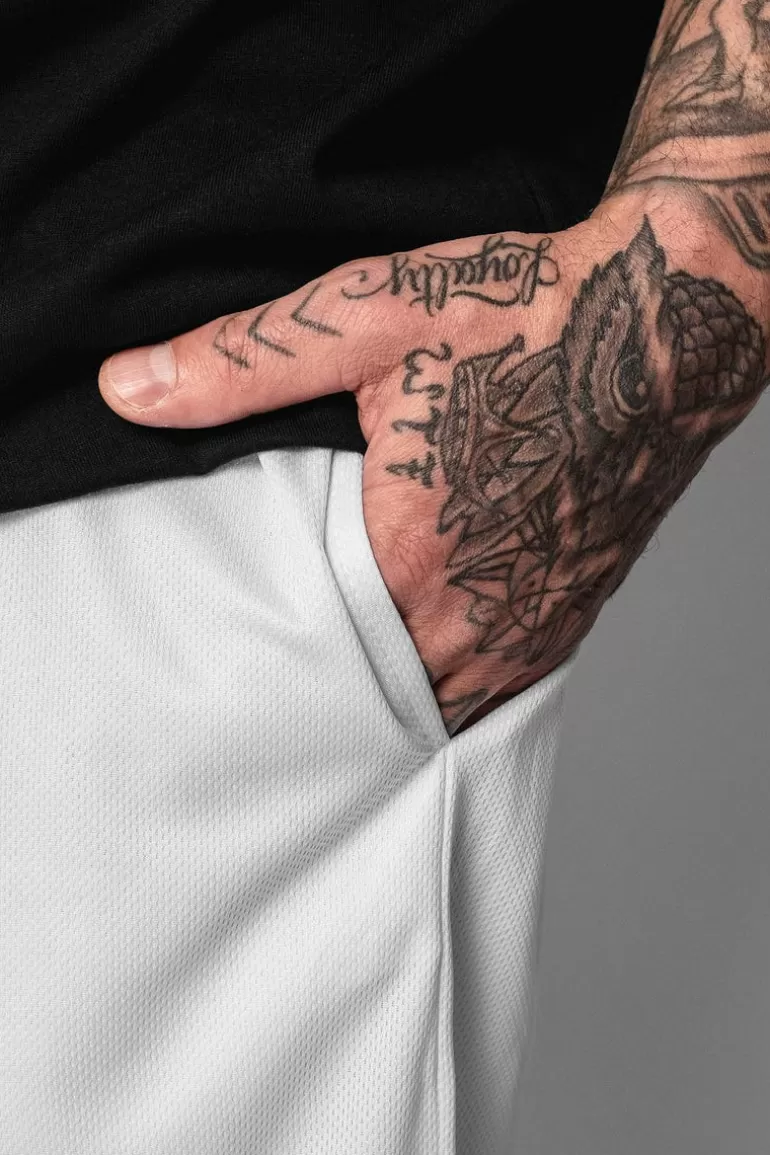 logo_mesh_short_whiteblack_3.webp Clearance Dropsize Logo Mesh Short White/Black