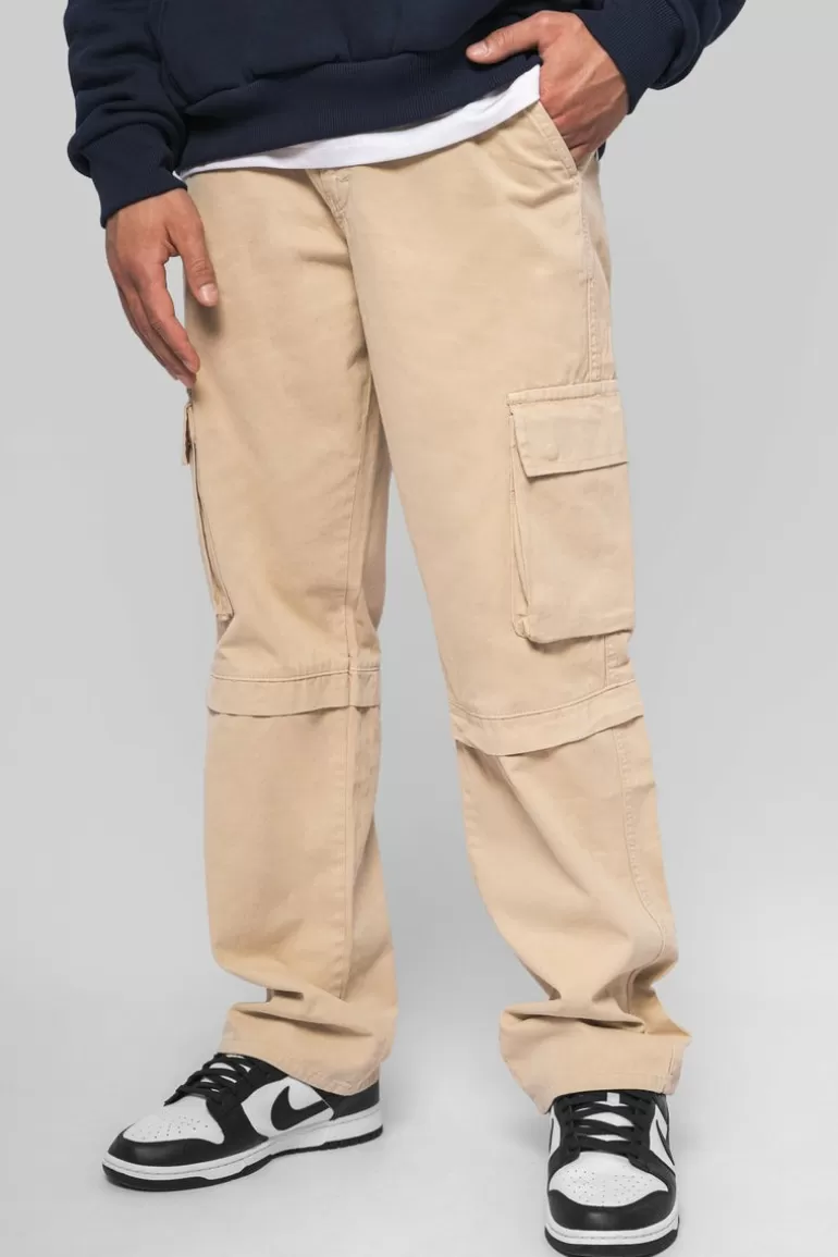 Online Dropsize Loose Fit Cargo Jeans Cream White